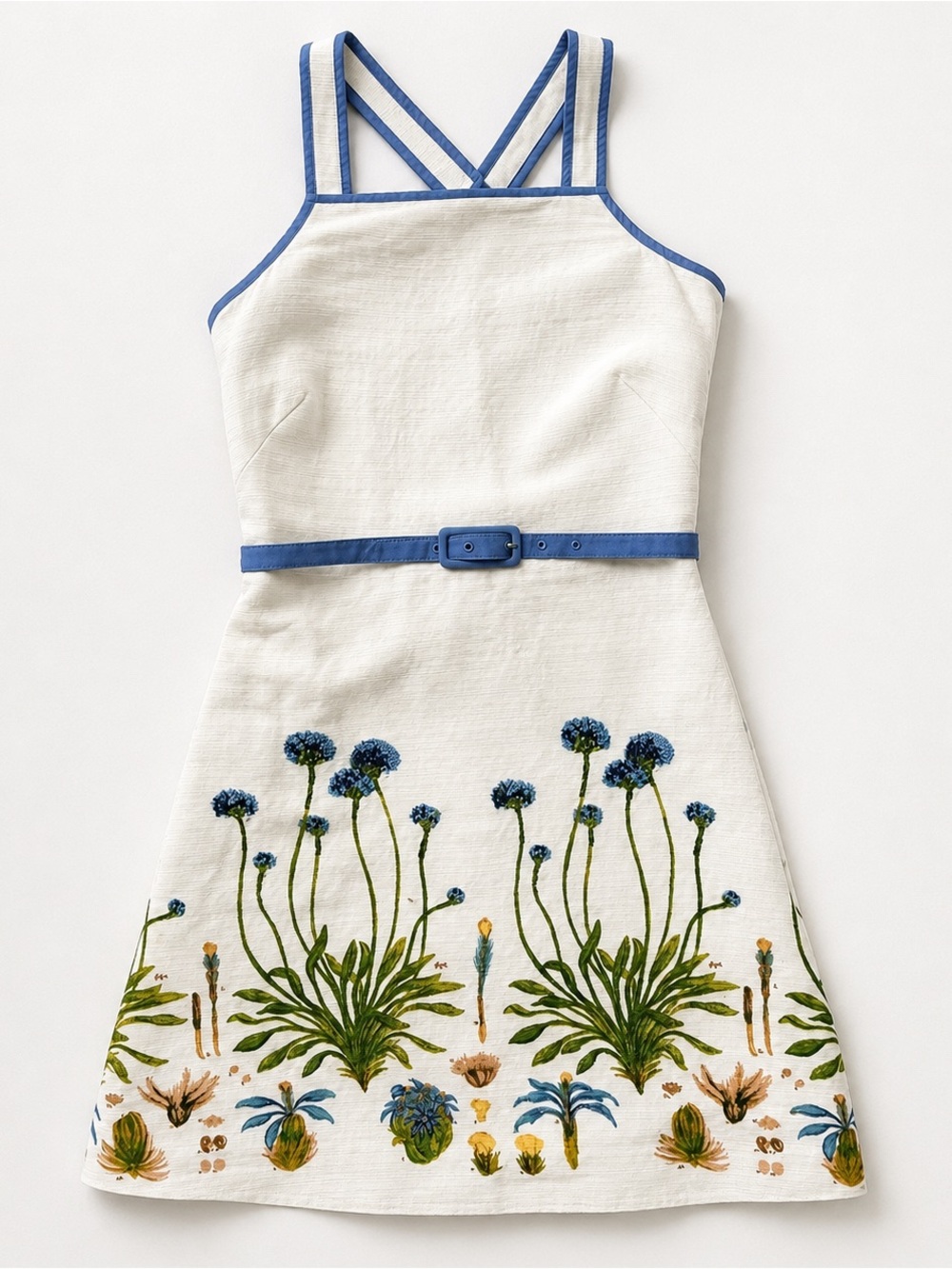 Tory Burch Cream Mini Dress with embroidery